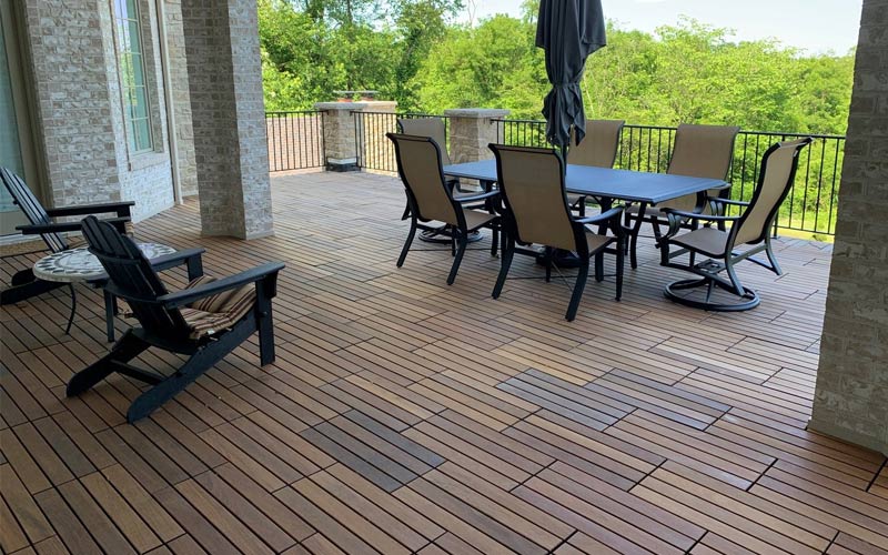 Interlocking wood clearance floor tiles