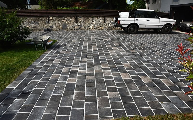 DIY cobblestone driveway