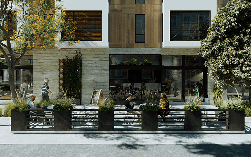 street seating platform
